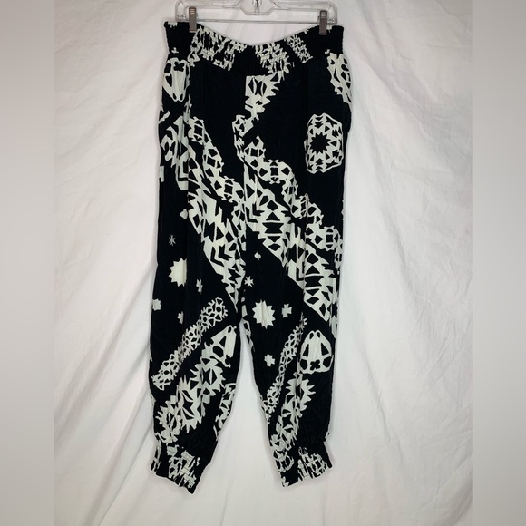 Anthropologie harem pants sizeXL elastic waistband and ankle cuffs fully lined - Picture 2 of 13